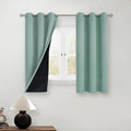 BGment Short 100% Blackout Curtains for Bedroom, Thermal Insulated Lined Energy Efficiency Noise Reducing Grommet Curtains 45 Inch Length for Small Window 2 Panels Each 42 Inch Wide, Frosty Green