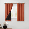 BGment Short 100% Blackout Curtains for Bedroom, Thermal Insulated Energy Efficiency Noise Reducing Grommet Curtains 45 Inch Length with Liner for Small Window 2 Panels Each 42 Inch Wide, Terracotta