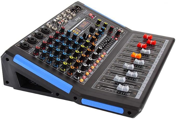 Pyle 6-Channel Bluetooth Studio Audio Mixer - DJ Controller w/ USB Drive - XLR Mic Input - +48V Phantom Power - 16 DSP Effects - MP3/WAV Playback - For Professional & Beginner Use - PMXU67BT