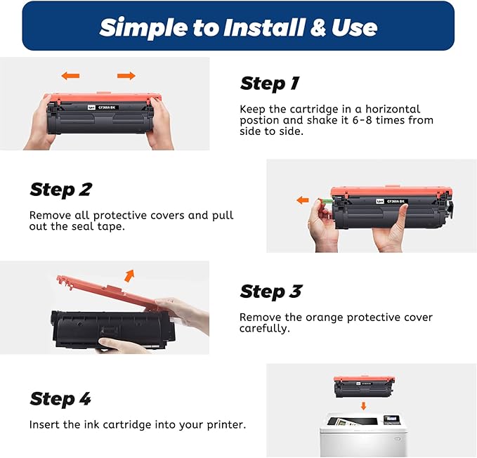 655A Toner Cartridge,Replacement for HP 655 A CF450A for HP Color Laserjet Enterprise M652 M653 M652n M652 M653dn M653x M653,Black Cyan Yellow Magenta,4 Pack