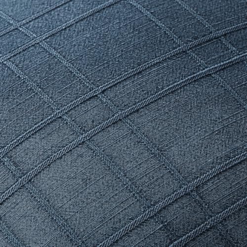 MIULEE Linen Plaid Pillow Covers Coastal Decorative 18x18 Dark Blue - Image 2
