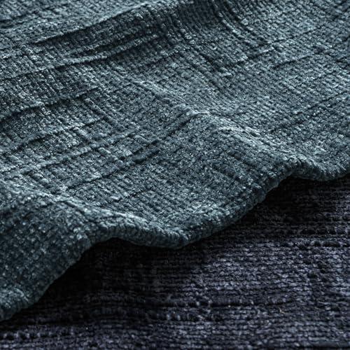 MIULEE Chenille Textured Throw Pillow Covers Blue 20x20 Set of 2 - Image 2