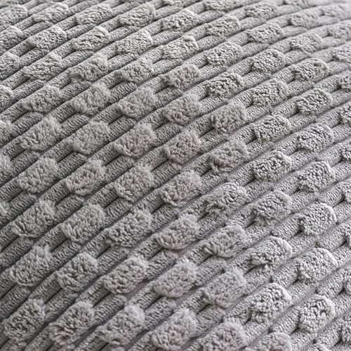 Set of 4 Neutral Decorative Throw Pillow Covers 26x26 Inch Corduroy Pillow - Image 5