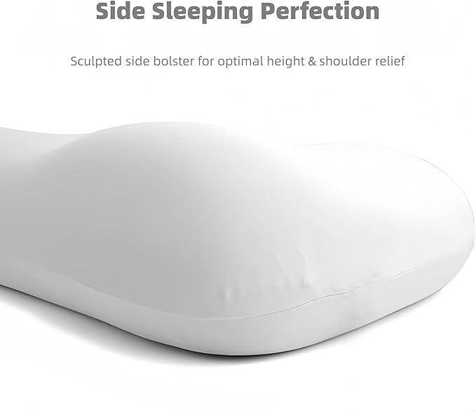 Deep Sleep Pillow, Memory Foam Pillow for Side Sleepers Ergonomic Contour Neck Support, Orthopedic Cervical Shape Gently Cradles Head & Provides Neck Support & Shoulder Pain Relief - Gray