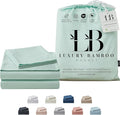 Luxury Bamboo Market | King Size Bed Sheet Set | 100% Viscose Made from Bamboo | Organically Grown | Ultra Soft | Cooling Sheets for Hot Sleepers | 17" Deep Pocket [Coastal Green]
