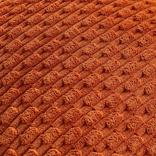 Set of 4 Yellow Rust Aqua Decorative Throw Pillow Covers 18x18 Inch Corduroy - Image 6