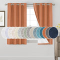 PrinceDeco 100% Blackout Linen Textured Curtains for Bedroom Room Darkening Burlap Grommet Textured Curtains Noise Reducing Window Treatment Drapes for Dining Room,52" Wide Per Panel, Set of 2,Orange