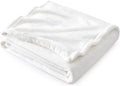 Bedsure GentleSoft White Fleece Throw Blanket - 300GSM Blankets for Couch, Sofa, Bed, Soft Lightweight Plush Cozy Throws for Toddlers, 50x60 inches