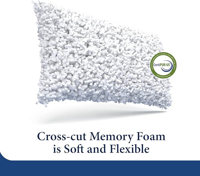 Cosy House Collection 2-Pack Luxury Rayon Derived from Bamboo Shredded Memory Foam Pillow - Adjustable & Removable Fill - Cool & Breathable Cover with Zipper for Side, Back, & Stomach Sleepers (King)