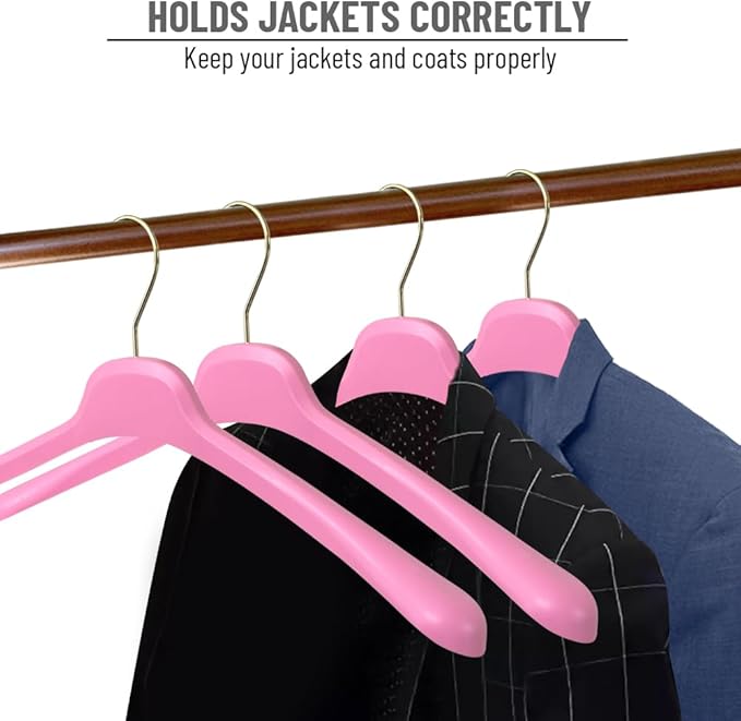 All Hung Up Hangers Plastic Coat Hangers, Clothes Hangers (Pink, 36pk)