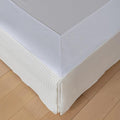 Twin Bed Skirt, Wrap Around Bed Skirt with Pleated Corner, 14 Inch Drop Pleated Waffle Weave Bedskirts, Anti-Slip, Microfiber, Ivory, 14'' Twin