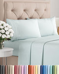 King Size 4 Piece Sheet Set - Comfy Breathable & Cooling Bed Sheets Set - Hotel Luxury Bedding for Women, Men, Kids, Teens, Boys & Girls - Deep Pockets, Ultra-Soft, Wrinkle Free - Oeko-Tex - Ice Blue