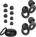 Ear Plugs for Sleeping, 2 Pairs of Reusable Earplugs for Noise Reduction 25dB-30dB with 8 Ear Tips, Soft Hearing Protection Ear Plugs for Concert,Noise Sensitivity, Study & Work, Black