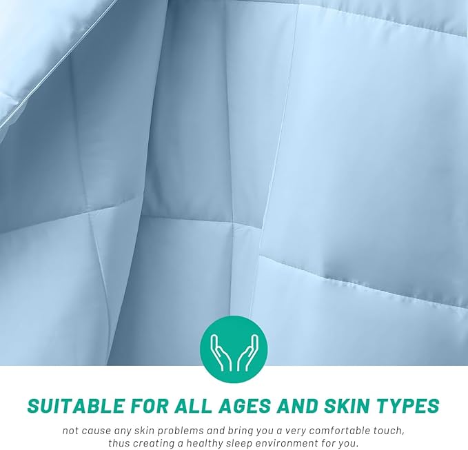 100% Viscose Made from Bamboo Comforter for Hot Sleepers- Summer Cooling Breathable Silky Soft Duvet Insert King Size-with 8 Corner Tabs(102x90 Inches, Light Blue-Summer)