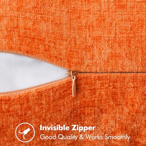 MIULEE Fall Decorative Couch Throw Pillow Covers 18x18 Inch Bright Orange - Image 2