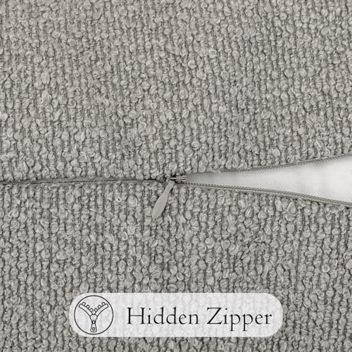 JoraLion 20x54 inch Neutral Boucle Body Pillow Cover, Light Grey Long Pillow - Image 5