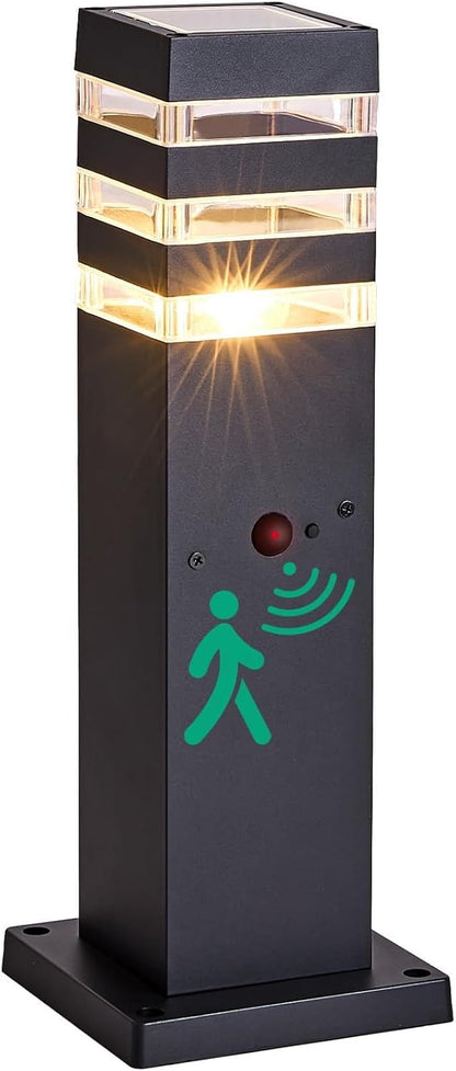 Motion Outdoor Pathway Lights Black E26 Outside Landscape Path Lamp Dusk to Dawn Exterior Floor Light Modern Landscape Sideway Lighting Waterproof Aluminum Exterior Pillar Lamp for Patio Yard Garden