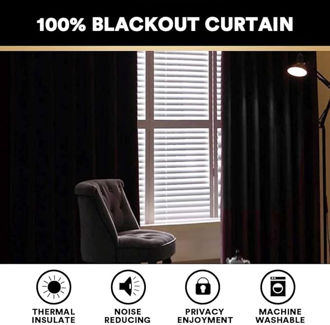 PrinceDeco 100% Blackout Curtains for Bedroom Linen Blackout Curtains 84 Inches Long Anti-Rust Grommet Room Darkening Curtains & Drapes Energy Saving with White Liner, 2 Panels, Green Bay