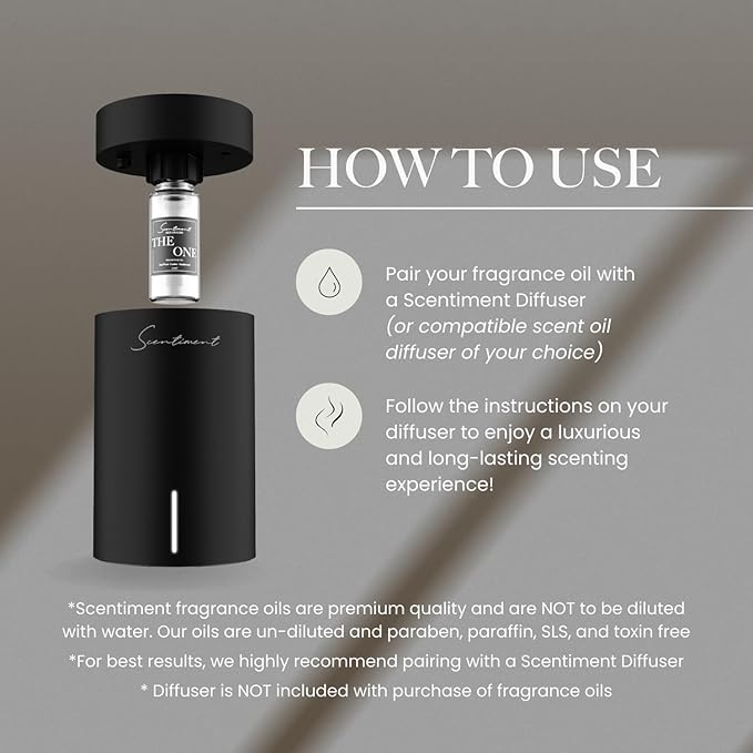 Scentiment Diffuser Oil - Minuit à Paris | Aromatherapy Home Fragrance | Inspired by Luxury Five Star Hotel Scents | Luxurious Scent with Notes of Amber, Sandalwood, Vanilla (20 mL)