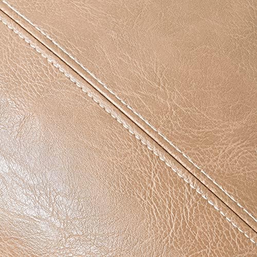 Fancy Homi Tan Boho Long Square Faux Leather Decorative Throw Pillow Covers - Image 5