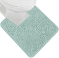 GORILLA GRIP Plush Absorbent Shaggy Chenille Bath Rug Mat for Square Toilet Base with Rubber Backing, Machine Washable Rugs, Soft Microfiber Contour Mats for Toilets, Bathroom Decor, Seablue