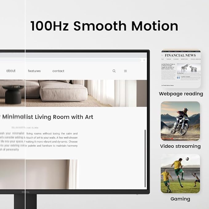 BenQ GW2791 27” 1080p FHD 100Hz IPS Eye-Care Monitor, HDMI, DisplayPort, 1080x1920, Ultra Slim Bezel, TUV-Certified, Flicker-Free, Low Blue Light Plus, Eye-CareU