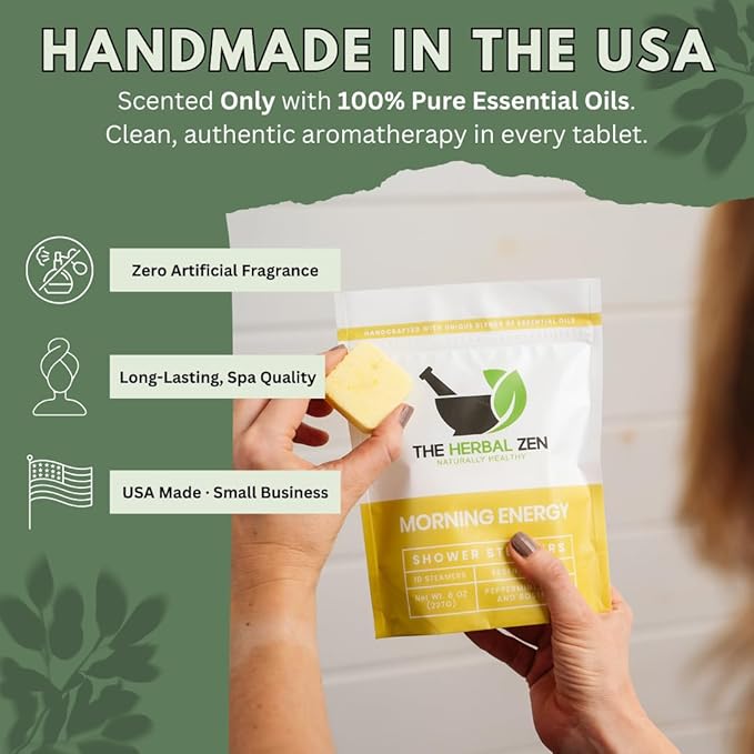 Aromatherapy Shower Steamer Gift Set - Christmas Gift - Adult Stocking Stuffer - USA Made - Shower Bomb Tablets Made with Soothing Natural Essential Oils - Relaxation Gift for Women and Men