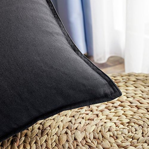 Jeanerlor Solid Cotton Linen Decoration Throw Pillow Cover Dark Grey Cushion - Image 5