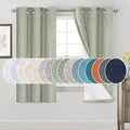 PrinceDeco 100% Blackout Curtains for Bedroom 64 Inches Long Thermal Insulated Textured Blackout Curtains 2 Panels Set Grommet Room Darkening Curtains for Bedroom Living Room(42x64 inch,Sage)