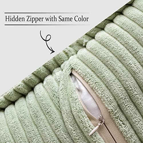 MIULEE Decorative Lumbar Throw Pillow Covers 12x20 Inch Sage Green 2 Pack - Image 3