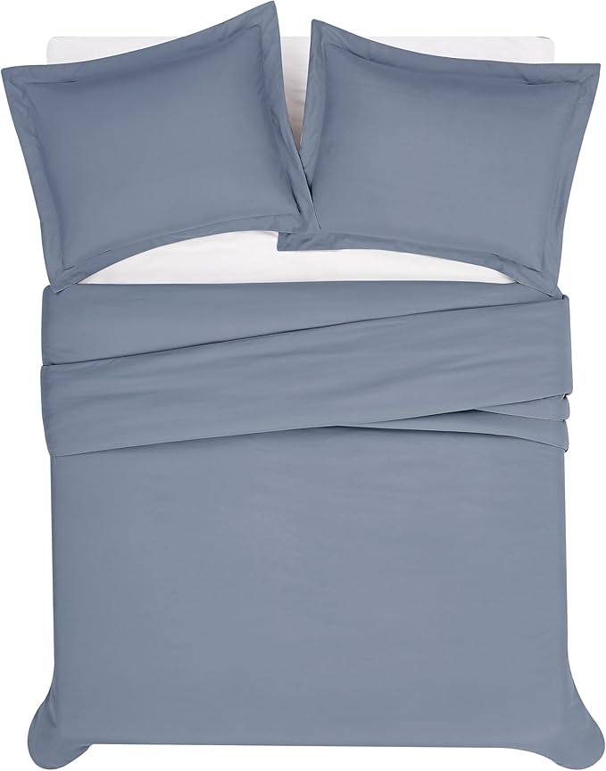 London Fog Garment Washed Solid Duvet Set Blue Microfiber 2-Piece Twin XL Duvet Set, Solid Themed, Adult and Teen, Oeko-TEX Certified