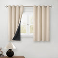 BGment Short 100% Blackout Curtains for Bedroom, Thermal Insulated Energy Efficiency Noise Reducing Grommet Curtains 54 Inch Length with Liner for Small Window 2 Panels Each 52 Inch Wide, Champagne