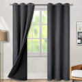 BGment Thermal Insulated 100% Blackout Curtains for Bedroom with Black Liner, Double Layer Full Room Darkening Noise Reducing Grommet Curtain (38 x 84 Inch, Dark Grey, 2 Panels)