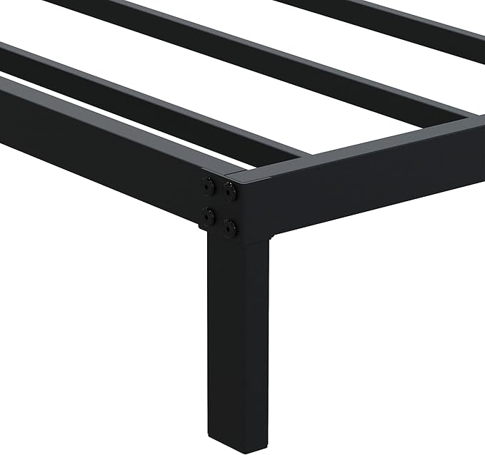 9 Inch Full Size Bed Frame Heavy Duty Low Profile Metal Platform No Box Spring Needed Mattress Foundation, Easy to Assembly, Noise Free, Black