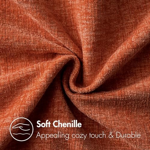 MIULEE Soft Chenille Fall Lumbar Throw Pillow Covers Rust 12x20 Pack of 2 - Image 4