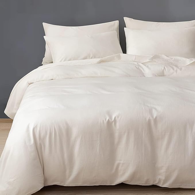 1000 Thread Count Oversized King Duvet Cover Set 100% Egyptian Cotton True Luxury Hotel Quality 1 Duvet Cover with 2 Pillow Sham - 3 Pieces Comforter Cover with Zipper Closure (Ivory)