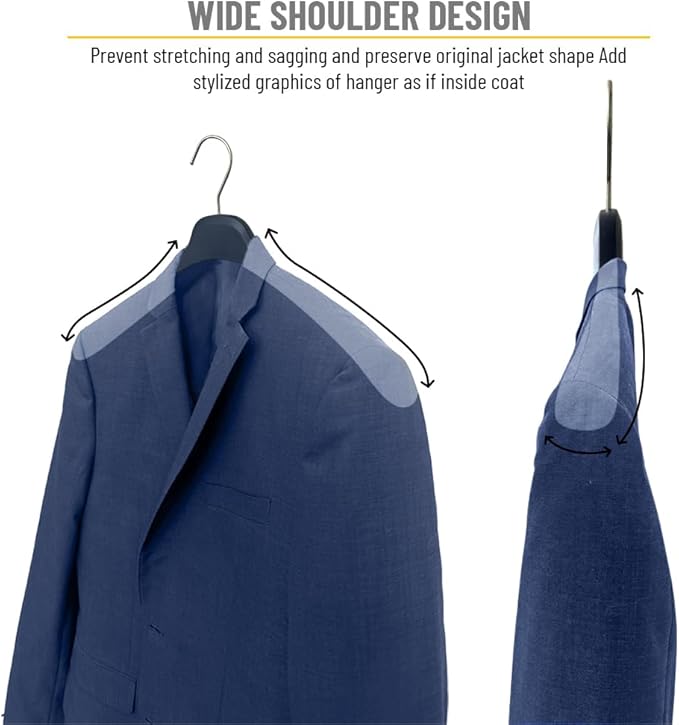 All Hung Up Hangers Plastic Coat Hangers, Clothes Hangers (Navy Blue, 12pk)