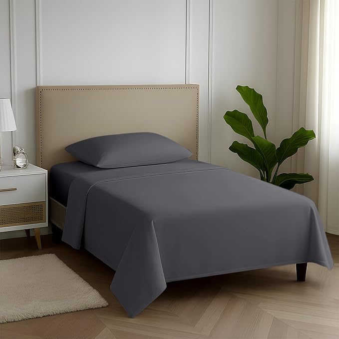 Carressa Linen 100% Egyptian Cotton Twin XL Sheets Set - 600 Thread Count Luxury Egyptian Cotton Sheets Twin XL Size (3 PC, Classic Burgundy), 16" Deep Pocket, Soft, Cooling, Sateen Weave Dorm Bedding