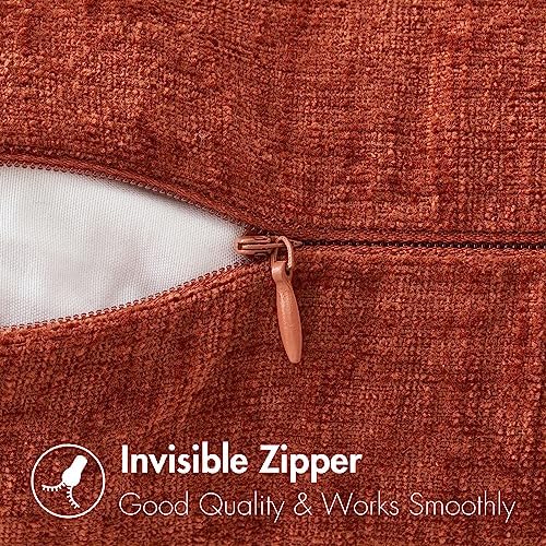 MIULEE Pack of 4 Couch Throw Pillow Covers 18x18 Inch Soft Burnt Orange - Image 3