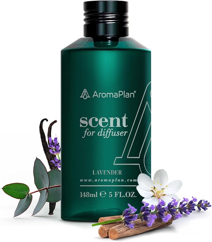 AromaPlan Hotel Scents Lavender 5 Fl Oz (148ml), Home Luxury Aroma & Hotel Fragrance Diffuser Oil- Hotel Diffuser Oil for Aromatherapy- USA Made, Bigger Bottle, Bolder Aroma & Longer Lasting