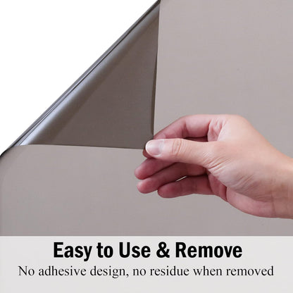 Niviy Window Darkening Film Day and Night Privacy Window Cling Sun Blocking Glass Door Window Cover Gothic Decor for Bedroom,Garage, Renter House (Grey, 35.4 x 78.7 inch)