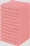 Towel and Linen Mart 100% Cotton - Wash Cloth Set - Flannel Face Cloths, Highly Absorbent and Soft Feel Fingertip Towels (Pink, Pack of 12) by T+%26+L+Towel+and+Linen+Mart