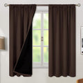 BGment Thermal Insulated 100% Blackout Curtains for Bedroom with Black Liner, Double Layer Full Room Darkening Noise Reducing Rod Pocket Curtain (42 x 63 Inch, Brown, 2 Panels)