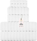 Classic Turkish Towels CTT Luxury 6 Piece Towel Set, 100% Turkish Cotton, Quick Drying, Highly Absorbent & Comfy, Includes 2 Bath Towels, 2 Hand Towels & 2 Washcloths | (White)
