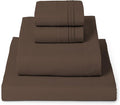 Mellanni Twin Sheet Set - 4-Piece Iconic Collection Bedding, (Including 2 Pillowcases), 16-Inch Deep Pocket, Easy Care, Extra Soft, Cooling Sheets, Brushed Microfiber - Brown