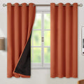 BGment Thermal Insulated 100% Blackout Curtains 63 Inch Length 2 Panels, Total Light Blocking Curtains for Bedroom, Grommet Window Drapes with Thick Black Liner, 52 Inch Wide Each Panel, Terracotta