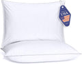FluffCo Down Alternative Pillows King Size Set of 2 - King Bed Pillows for Sleeping - Made in USA - Cooling Surface and Machine Washable for Side, Back, and Stomach Sleepers
