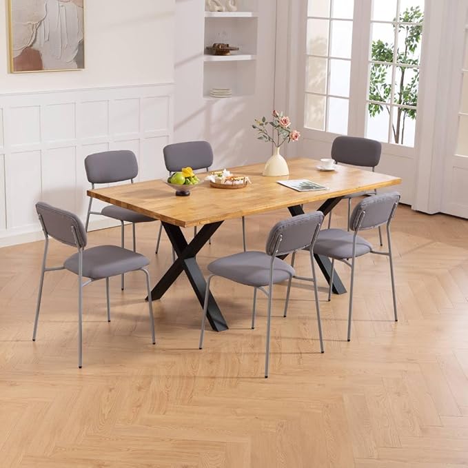 Stackable Chairs Set of 4, Indoor Dining & Waiting Room Chairs, 4-Pack, Grey.