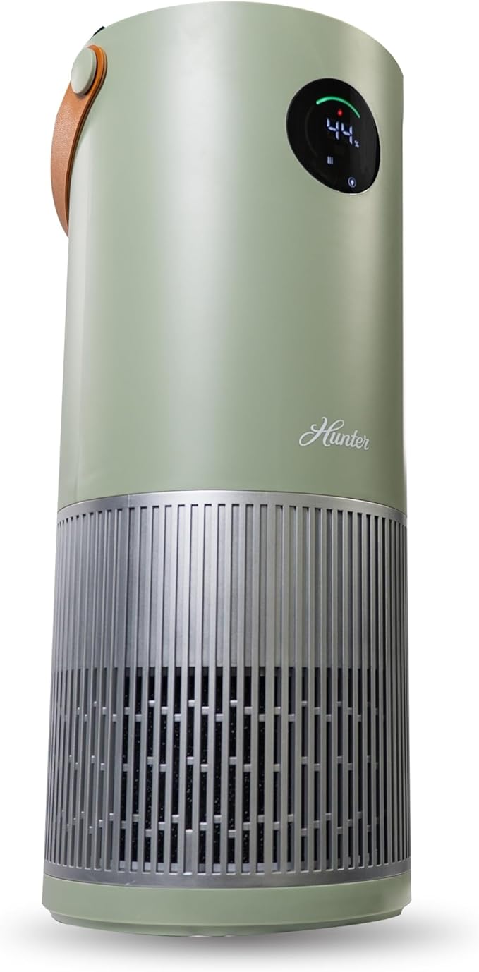 Hunter Fan Company Humidifier and Air Purifier In One, Advanced Filtration Air Purifiers for Home, Air Purifiers for Home Pets, Humidifiers for Bedroom and Humidifiers for Bedroom Baby, Sage/Silver