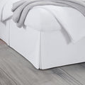 Queen Bed Skirt, Luxury 18 Inch Drop White Pleated Bed Skirt, Double Brushed Microfiber, Box Pleat Design, Wrinkle & Fade Resistant, Easy Fit Tailored Bedskirt for Queen Size Beds